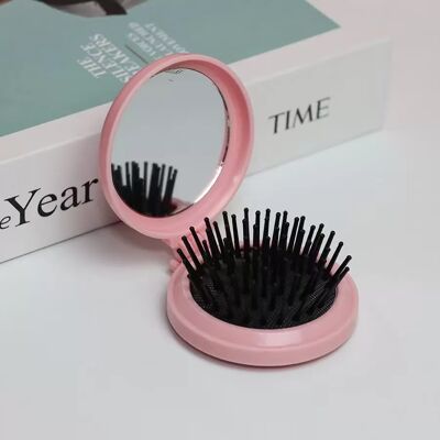 INF Peigne Pliant Compact à Coussin d'Air avec Miroir de Maquillage Rose - Publicité INF Peigne Pliant Compact à Coussin d'Air avec Miroir de Maquillage Rose - Publicité