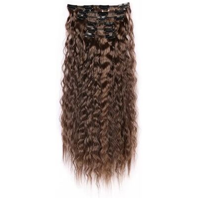 INF Extensions de Cheveux Bouclés Brun Laine - Pièces de Cheveux à Clip en Fibre Haute Température - Publicité INF Extensions de Cheveux Bouclés Brun Laine - Pièces de Cheveux à Clip en Fibre Haute Température - Publicité