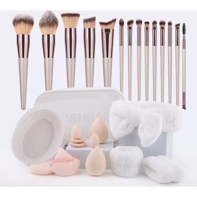 INF Ensemble de 14 pinceaux de maquillage avec éponges et accessoires - Kit complet de pinceaux cosmétiques - Publicité INF Ensemble de 14 pinceaux de maquillage avec éponges et accessoires - Kit complet de pinceaux cosmétiques - Publicité