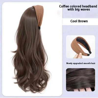 INF Perruque Bandeau - Extensions de Cheveux Longs Ondulés avec Bandeau Attaché Marron - Publicité INF Perruque Bandeau - Extensions de Cheveux Longs Ondulés avec Bandeau Attaché Marron - Publicité