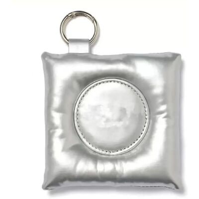 INF Miroir de poche rembourré en PU - Miroir compact carré style coréen pour femmes, voyage et retouches Argent - Publicité INF Miroir de poche rembourré en PU - Miroir compact carré style coréen pour femmes, voyage et retouches Argent - Publicité
