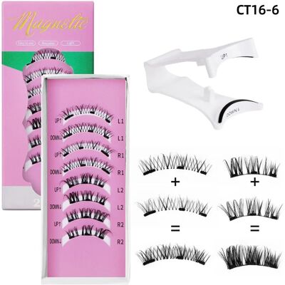 INF Kit de faux cils magnétiques sans colle - Réutilisables en fibre synthétique, agencement magnétique 2+2+5mm et applicateur - Publicité INF Kit de faux cils magnétiques sans colle - Réutilisables en fibre synthétique, agencement magnétique 2+2+5mm et applicateur - Publicité