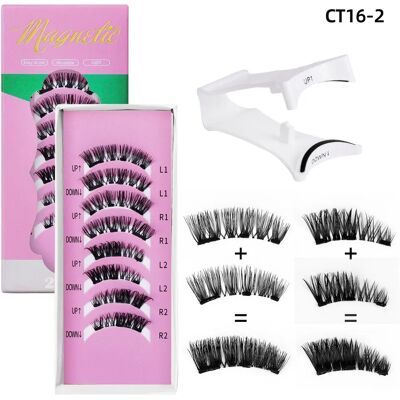 INF Kit de faux cils magnétiques - Système amélioré sans colle 2+2+5mm, fibre synthétique noire, 2 paires (8 pièces) avec - Publicité INF Kit de faux cils magnétiques - Système amélioré sans colle 2+2+5mm, fibre synthétique noire, 2 paires (8 pièces) avec - Publicité