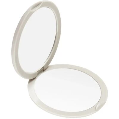 INF Miroir de poche pliable rond double-face - 1x/10x, réglable 180°, ABS+verre, blanc, 10cm x10cm - Publicité INF Miroir de poche pliable rond double-face - 1x/10x, réglable 180°, ABS+verre, blanc, 10cm x10cm - Publicité