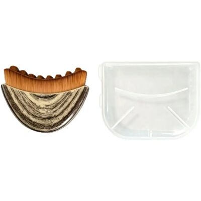 INF Brosse visage drainante à poignée pouce avec housse - Poils doux en nylon pour modelage facial, massage en croissant, marron - Publicité INF Brosse visage drainante à poignée pouce avec housse - Poils doux en nylon pour modelage facial, massage en croissant, marron - Publicité
