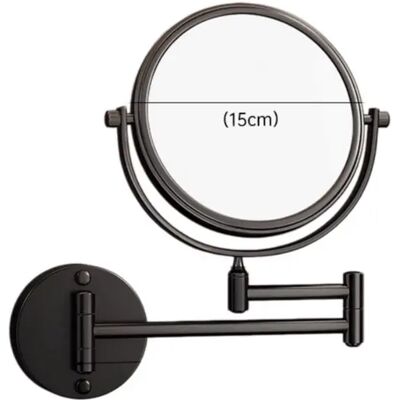INF Miroir de maquillage mural pliable double face avec grossissement 3x, bras extensible en alliage d'aluminium pivotant 360° Le noir - Publicité INF Miroir de maquillage mural pliable double face avec grossissement 3x, bras extensible en alliage d'aluminium pivotant 360° Le noir - Publicité