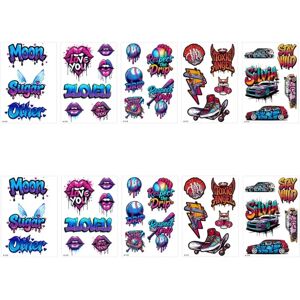 INF Tatouages Temporaires Colorés de Dessins Animés - Autocollants de Tatouage DIY Étanche pour Enfants et Adultes (10 Feuilles) - Publicité INF Tatouages Temporaires Colorés de Dessins Animés - Autocollants de Tatouage DIY Étanche pour Enfants et Adultes (10 Feuilles) - Publicité