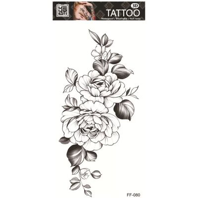 INF Tatouage temporaire floral noir - Imperméable et durable model 1 - Publicité INF Tatouage temporaire floral noir - Imperméable et durable model 1 - Publicité