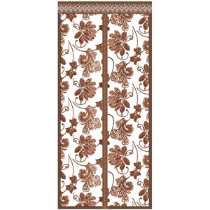 INF Porte moustiquaire magnétique avec motif de pivoine brodé (marron café) - Publicité INF Porte moustiquaire magnétique avec motif de pivoine brodé (marron café) - Publicité