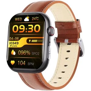INF Montre connectée ECG avec moniteur de fréquence cardiaque et moniteur d'activité physique, avec plusieurs modes sportifs Bracelet en cuir noir et - Publicité INF Montre connectée ECG avec moniteur de fréquence cardiaque et moniteur d'activité physique, avec plusieurs modes sportifs Bracelet en cuir noir et - Publicité