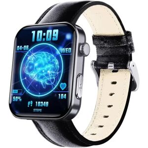 INF Montre connectée : mesure la fréquence cardiaque, la pression artérielle, l'oxygène dans le sang et le nombre de pas Bracelet en cuir noir - Publicité INF Montre connectée : mesure la fréquence cardiaque, la pression artérielle, l'oxygène dans le sang et le nombre de pas Bracelet en cuir noir - Publicité