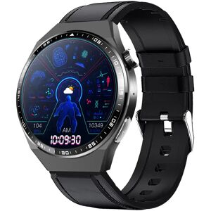 INF Montre connectée avec ECG, analyse de la composition corporelle, analyse de la composition sanguine (acide urique, lipides Bracelet en cuir noir - Publicité INF Montre connectée avec ECG, analyse de la composition corporelle, analyse de la composition sanguine (acide urique, lipides Bracelet en cuir noir - Publicité
