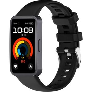 INF Bracelet de montre en silicone souple pour Huawei Band 10/9/8 (boucle en métal) Le noir - Publicité INF Bracelet de montre en silicone souple pour Huawei Band 10/9/8 (boucle en métal) Le noir - Publicité