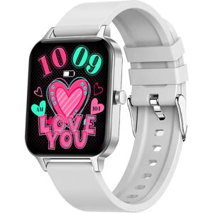 INF Montre intelligente avec appel Bluetooth et suivi de la santé Argent - Publicité INF Montre intelligente avec appel Bluetooth et suivi de la santé Argent - Publicité