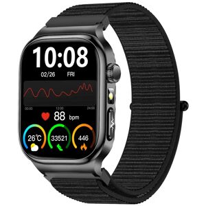 INF Montre Connectée Haute Résolution 2,04 pouces avec Bracelet Tissé Noir, Realtek 8773EWE & Écran AMOLED - Publicité INF Montre Connectée Haute Résolution 2,04 pouces avec Bracelet Tissé Noir, Realtek 8773EWE & Écran AMOLED - Publicité
