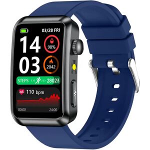 INF Montre Connectée Avancée ECG, Moniteur de Fréquence Cardiaque & SOS - compatible avec Android & iOS Bleu - Publicité INF Montre Connectée Avancée ECG, Moniteur de Fréquence Cardiaque & SOS - compatible avec Android & iOS Bleu - Publicité