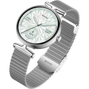 INF Montre Connectée Multifonctionnelle Argentée avec Écran AMOLED, Appel Bluetooth et Suivi de la Santé - Publicité INF Montre Connectée Multifonctionnelle Argentée avec Écran AMOLED, Appel Bluetooth et Suivi de la Santé - Publicité