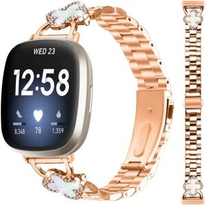 INF Bracelet Trèfle Or Rose Compatible avec Fitbit Versa 4/3/Sense 2 - Bracelet en Acier Inoxydable - Publicité INF Bracelet Trèfle Or Rose Compatible avec Fitbit Versa 4/3/Sense 2 - Bracelet en Acier Inoxydable - Publicité