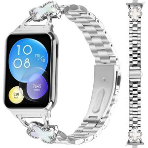 INF Élégant bracelet en acier inoxydable argenté avec trèfle à quatre feuilles compatible avec Xiaomi Mi Band 8 Pro/Redmi Watch - Publicité INF Élégant bracelet en acier inoxydable argenté avec trèfle à quatre feuilles compatible avec Xiaomi Mi Band 8 Pro/Redmi Watch - Publicité