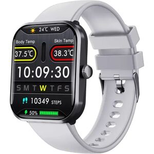 INF Montre Connectée Gris Argent Bracelet Silicone – Température Corporelle, SpO2, Glycémie Non Invasive, 108 Modes Sportifs, - Publicité INF Montre Connectée Gris Argent Bracelet Silicone – Température Corporelle, SpO2, Glycémie Non Invasive, 108 Modes Sportifs, - Publicité