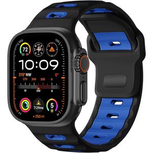 INF Bracelet élégant en silicone pour Apple Watch Series 1-10 Noir + Bleu