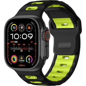 INF Bracelet élégant en silicone pour Apple Watch Series 1-10 Noir + Vert