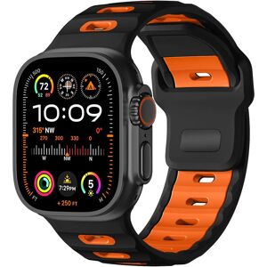 INF Bracelet élégant en silicone pour Apple Watch Series 1-10 Noir + Orange