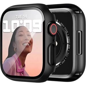 INF Boîtier de protection compatible avec Apple Watch 46mm (10e génération) - PC noir + Verre trempé