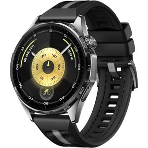 INF Bracelet de montre hybride en nylon silicone compatible avec Huawei GT6 - 22 mm Le noir