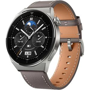 INF Bracelet de montre en cuir véritable compatible avec Huawei GT3 Pro - 20/22mm Gris 20 mm