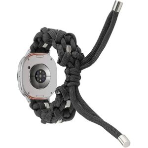 INF Bracelet paracord en nylon compatible avec Samsung Galaxy Watch 8 Classic et compatible avec Samsung Watch7 Ultra (47MM) - Le noir