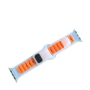 INF Bracelet Jelly en silicone liquide compatible avec Apple Watch S10 42mm - Bracelet de remplacement en silicone, plusieurs Orange
