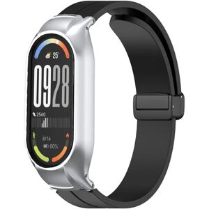 INF Bracelet en silicone compatible avec Xiaomi Mi Band 9 Ceramic Edition, fermoir magnétique pliant Le noir
