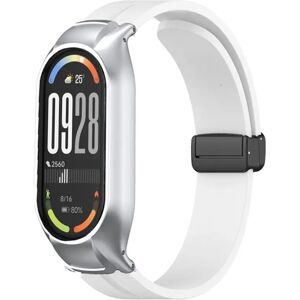 INF Bracelet de remplacement en silicone compatible avec Xiaomi Smart Band 10 Ceramic Edition, fermoir pliant magnétique Blanc