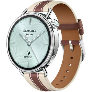 INF Bracelet de montre en cuir synthétique compatible avec Xiaomi Watch S4, 18 mm, remplacement rapide Marron