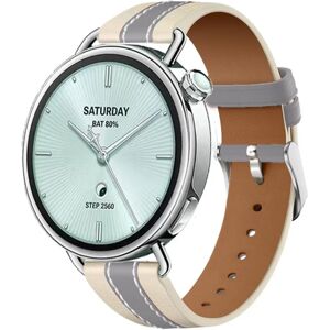 INF Bracelet de montre en cuir synthétique compatible avec Xiaomi Watch S4, 18 mm, remplacement rapide Gris