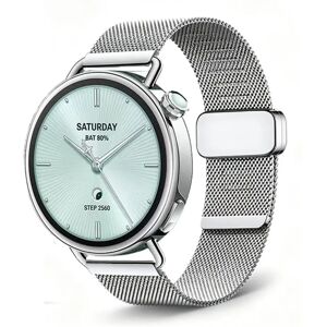INF Compatible avec Xiaomi Watch S4-41, bracelet milanais magnétique de remplacement en acier inoxydable 18mm Argent