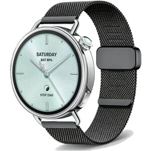 INF Compatible avec Xiaomi Watch S4-41, bracelet milanais magnétique de remplacement en acier inoxydable 18mm Le noir