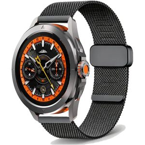 INF Bracelet de montre magnétique en acier inoxydable 22mm compatible avec Xiaomi Watch S4, noir réglable
