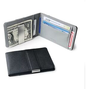 INF Portefeuille fin, porte-cartes à pince à billets en cuir PU à deux volets Le noir - Publicité INF Portefeuille fin, porte-cartes à pince à billets en cuir PU à deux volets Le noir - Publicité