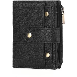 INF Portefeuille court trifold avec blocage RFID pour femme avec porte-monnaie Le noir - Publicité INF Portefeuille court trifold avec blocage RFID pour femme avec porte-monnaie Le noir - Publicité