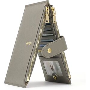 INF Portefeuille anti-RFID, Porte-cartes sécurisé avec fermeture éclair et fenêtre d'identification Gris - Publicité INF Portefeuille anti-RFID, Porte-cartes sécurisé avec fermeture éclair et fenêtre d'identification Gris - Publicité