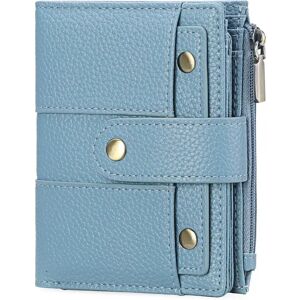 INF Portefeuille court trifold avec blocage RFID pour femme avec porte-monnaie Bleu clair - Publicité INF Portefeuille court trifold avec blocage RFID pour femme avec porte-monnaie Bleu clair - Publicité