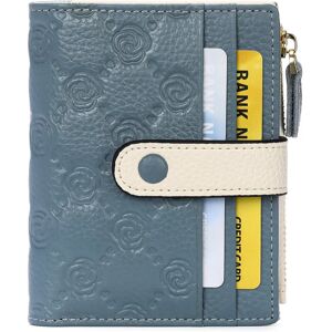 INF Portefeuille mince bifold avec blocage RFID pour femmes, portefeuille court en cuir véritable Bleu - Publicité INF Portefeuille mince bifold avec blocage RFID pour femmes, portefeuille court en cuir véritable Bleu - Publicité