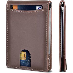 INF Portefeuille avec blocage RFID, portefeuille bifold en cuir mince pour hommes Marron - Publicité INF Portefeuille avec blocage RFID, portefeuille bifold en cuir mince pour hommes Marron - Publicité