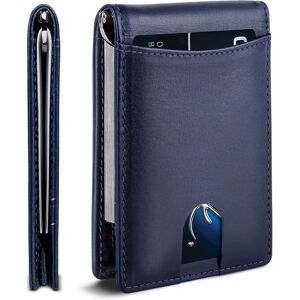 INF Portefeuille avec blocage RFID, portefeuille bifold en cuir mince pour hommes Bleu - Publicité INF Portefeuille avec blocage RFID, portefeuille bifold en cuir mince pour hommes Bleu - Publicité