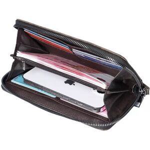 INF Élégant portefeuille en cuir PU gris - Grande capacité et fentes pour cartes - Publicité INF Élégant portefeuille en cuir PU gris - Grande capacité et fentes pour cartes - Publicité