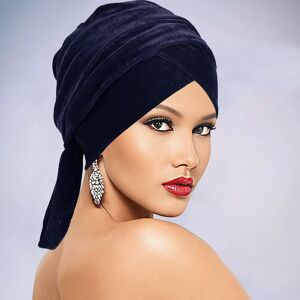 INF Turban en velours Accessoire de tête élégant Bleu marine - Publicité INF Turban en velours Accessoire de tête élégant Bleu marine - Publicité