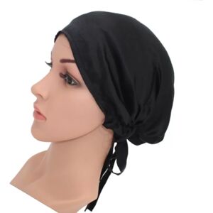 INF Bonnet de nuit en soie pour les soins capillaires - Respirant et confortable Le noir - Publicité INF Bonnet de nuit en soie pour les soins capillaires - Respirant et confortable Le noir - Publicité