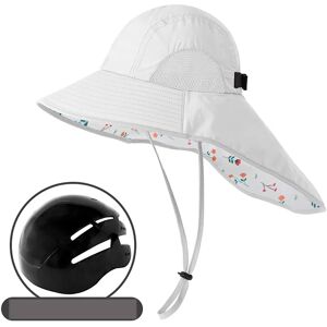 INF Chapeau d'été à large bord blanc à fleurs compatible avec casque, protection solaire, anti-UV, respirant et ajustable pour - Publicité INF Chapeau d'été à large bord blanc à fleurs compatible avec casque, protection solaire, anti-UV, respirant et ajustable pour - Publicité